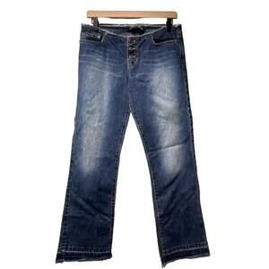 Abercrombie & Fitch Vintage Y2K Cropped Raw Hem Low Rise Denim Jeans Size 4